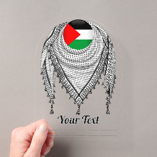 Invitations En Acrylique Kouffieh Foulard Palestinien Tissu Traditionnel