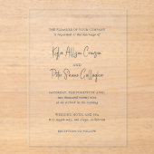 Invitations En Acrylique Kylee Grey Mariage traditionnel élégant (Recto)
