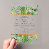 Invitations En Acrylique La Collection de Mariage Vert et Or (In situ (ordinateur de poche))