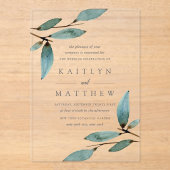 Invitations En Acrylique La collection de Mariages de liss botaniques (Recto)