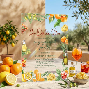 Invitations En Acrylique La Dolce Vita Fête de Fiançailles Citron Italien
