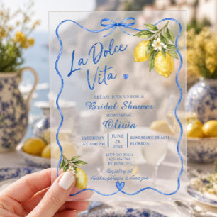 Invitations En Acrylique La Dolce Vita Fête de Mariage Italienne