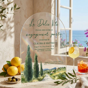 Invitations En Acrylique La Dolce Vita Fête de Présentation de Vue Italienn