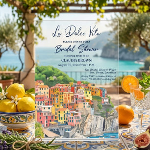 Invitations En Acrylique La Dolce Vita Italian Riviera Enterrement de Vie d