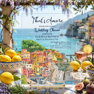 Invitations En Acrylique La Dolce Vita Mariage sur la Riviera italienne