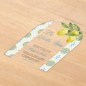 Invitations En Acrylique La Dolce Vita Moderne Citron Arc Mariage (Poser)