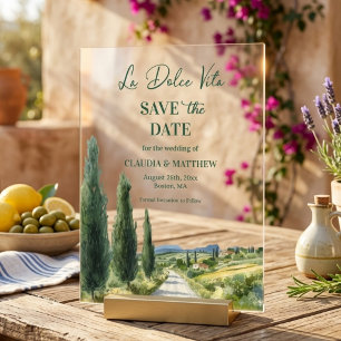 Invitations En Acrylique La Dolce Vita Vue italienne Élégant Enregistrer la