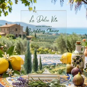Invitations En Acrylique La Dolce Vita Vue Italienne Mariage Shower