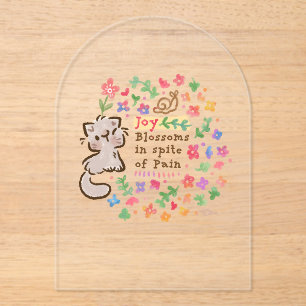 Invitations En Acrylique La joie fleurit malgré la douleur - Pebble le Ki g