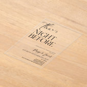 Invitations En Acrylique La Nuit Avant Le Dîner Minimal De La Répétition Ma (Poser)