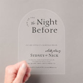 Invitations En Acrylique La nuit précédente | Répétition du diner de mariag (In situ (ordinateur de poche))
