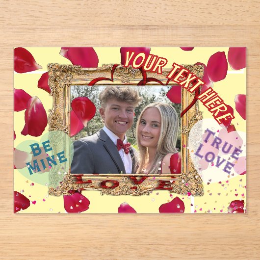 Invitations En Acrylique La Saint-Valentin (Recto)