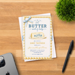 Invitations En Acrylique La Vie Est Beurre Avec Une Baby Shower Beurre Bébé