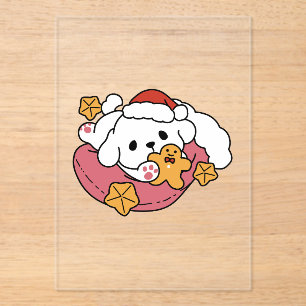 Invitations En Acrylique Laisser la joie des fêtes - Noël de chien mignon