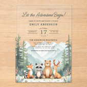 Invitations En Acrylique Laissons l'aventure commencer le Baby shower des b (Recto)