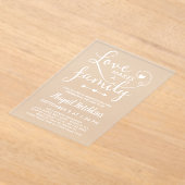 Invitations En Acrylique L'Amour Blanc Fait Une Douche D'Adoption Familiale (Poser)