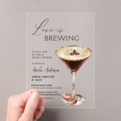 Invitations En Acrylique L'amour brasse la Fête des mariées Espresso Martin (In situ (ordinateur de poche))