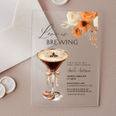 Invitations En Acrylique L'amour brasse la Fête des mariées Espresso Martin