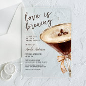 Invitations En Acrylique L'amour brasse la Fête des mariées Espresso Martin