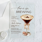 Invitations En Acrylique L'amour brasse la Fête des mariées Espresso Martin