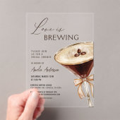 Invitations En Acrylique L'amour brasse la Fête des mariées Espresso Martin (In situ (ordinateur de poche))