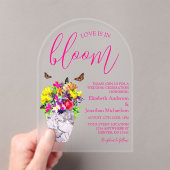 Invitations En Acrylique L'amour dans la floraison Mariage (In situ (ordinateur de poche))
