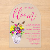 Invitations En Acrylique L'amour dans la floraison Mariage (Recto)