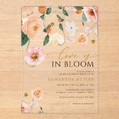 Invitations En Acrylique L'amour est dans Bloom Poppies Fleurs Fête des mar (Recto)