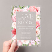 Invitations En Acrylique L'amour est en fleur | Fête des mariées à cadre sa (In situ (ordinateur de poche))
