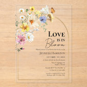 Invitations En Acrylique L'amour est en fleur | Fête des mariées fleur sauv (Recto)