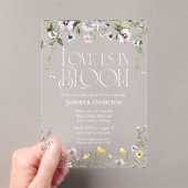 Invitations En Acrylique L'amour est en fleur | Fête des mariées florale aq (In situ (ordinateur de poche))