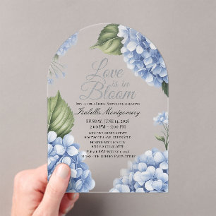Invitations En Acrylique L'amour est en fleurs, esthétique, hydrangea fémin