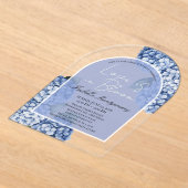 Invitations En Acrylique L'amour est en fleurs Hydrangea Bleu Moderne (Poser)