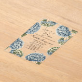 Invitations En Acrylique L'amour est en fleurs Hydrangea de printemps rusti (Poser)