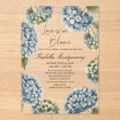Invitations En Acrylique L'amour est en fleurs Hydrangea de printemps rusti (Recto)