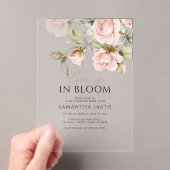 Invitations En Acrylique L'amour est en rose rose Fleur et Fête des mariées (In situ (ordinateur de poche))