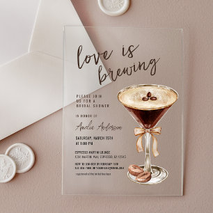 Invitations En Acrylique L'amour est en train de préparer un Espresso Marti