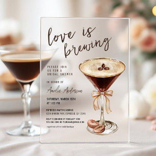 Invitations En Acrylique L'amour est en train de préparer un Espresso Marti