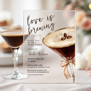 Invitations En Acrylique L'amour est en train de préparer un Espresso Marti