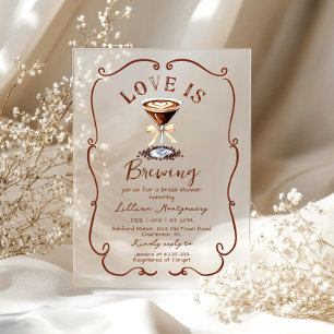 Invitations En Acrylique L'amour est en train de préparer un Espresso Marti