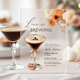 Invitations En Acrylique L'Amour est en train de préparer un Martini Espres