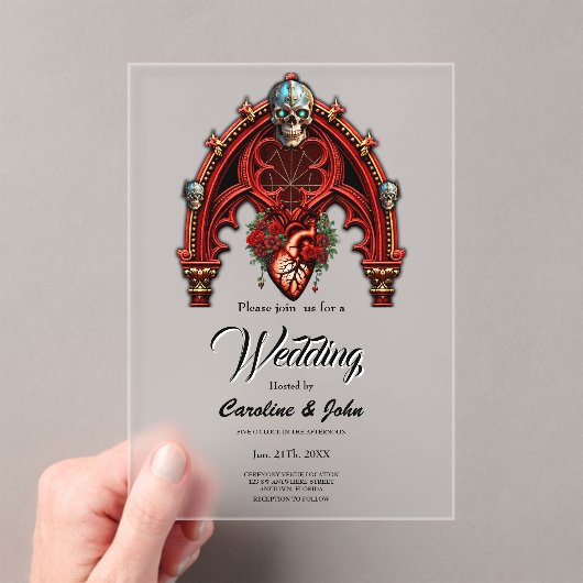 Invitations En Acrylique L'amour éternel à l'ombre des roses. (In situ (ordinateur de poche))