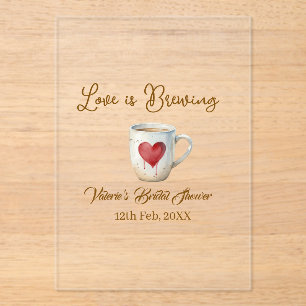Invitations En Acrylique L'amour se prépare tasse à café blanche cœur maria