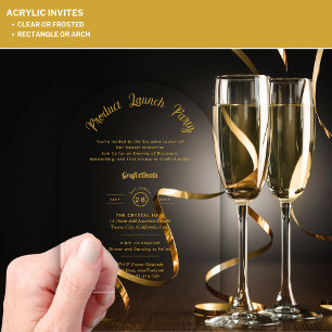 Invitations En Acrylique Lancement de Produit Clair en Acrylique pour Événe