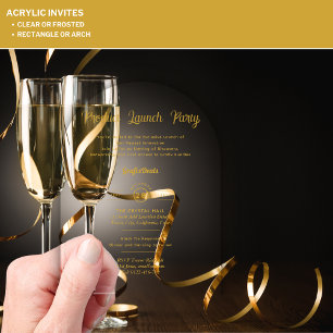 Invitations En Acrylique Lancement de Produit Clair en Acrylique pour Événe