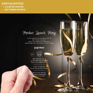 Invitations En Acrylique Lancement de Produit Clair en Acrylique pour Événe