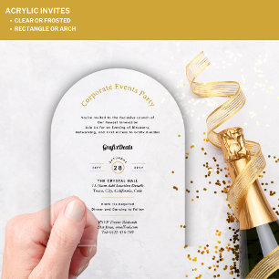 Invitations En Acrylique Lancement de Produit Clair en Acrylique pour Événe