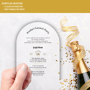 Invitations En Acrylique Lancement de Produit Clair en Acrylique pour Événe