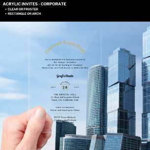 Invitations En Acrylique Lancement de Produit Clair en Acrylique pour Événe