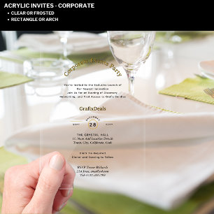 Invitations En Acrylique Lancement de Produit Clair en Acrylique pour Événe